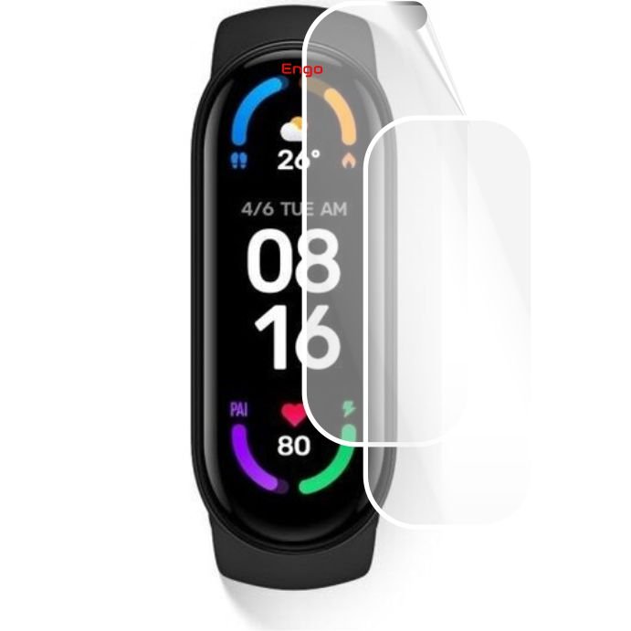 Xiaomi Mi Band 6 Ekran Koruyucu Tam Kaplama Şeffaf TPU Film 2 Adet